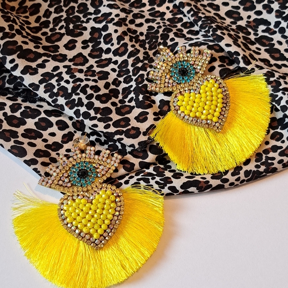 Jellow Earrings 100% hand made - Picture 1 of 6
